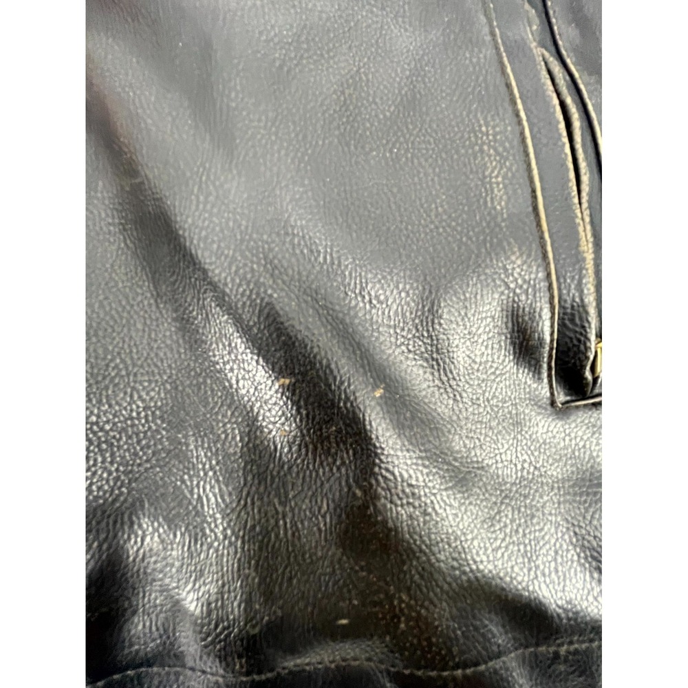 Vintage Whispering‎ Smith Leather Biker Jacket Mens 14/16 Black Quilted Lined - Picture 4 of 14